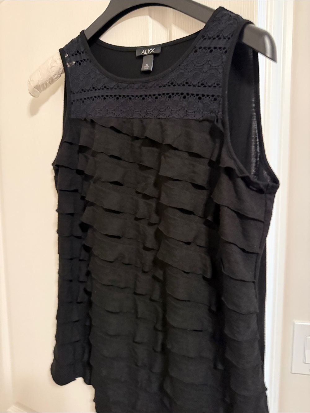ALYX Black Layered Ruffle Sleeveless Camisole